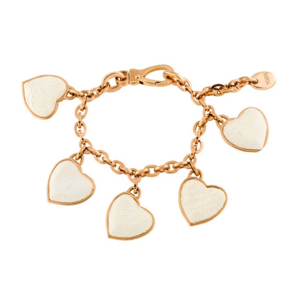 Tod’s leather heart charm bracelet